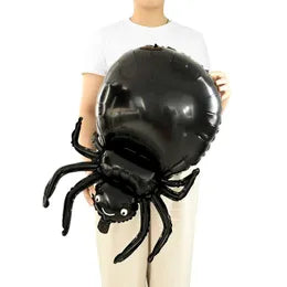 Halloween spider foil balloon, large black spider decoration, Halloween party balloon, creepy spider Halloween prop