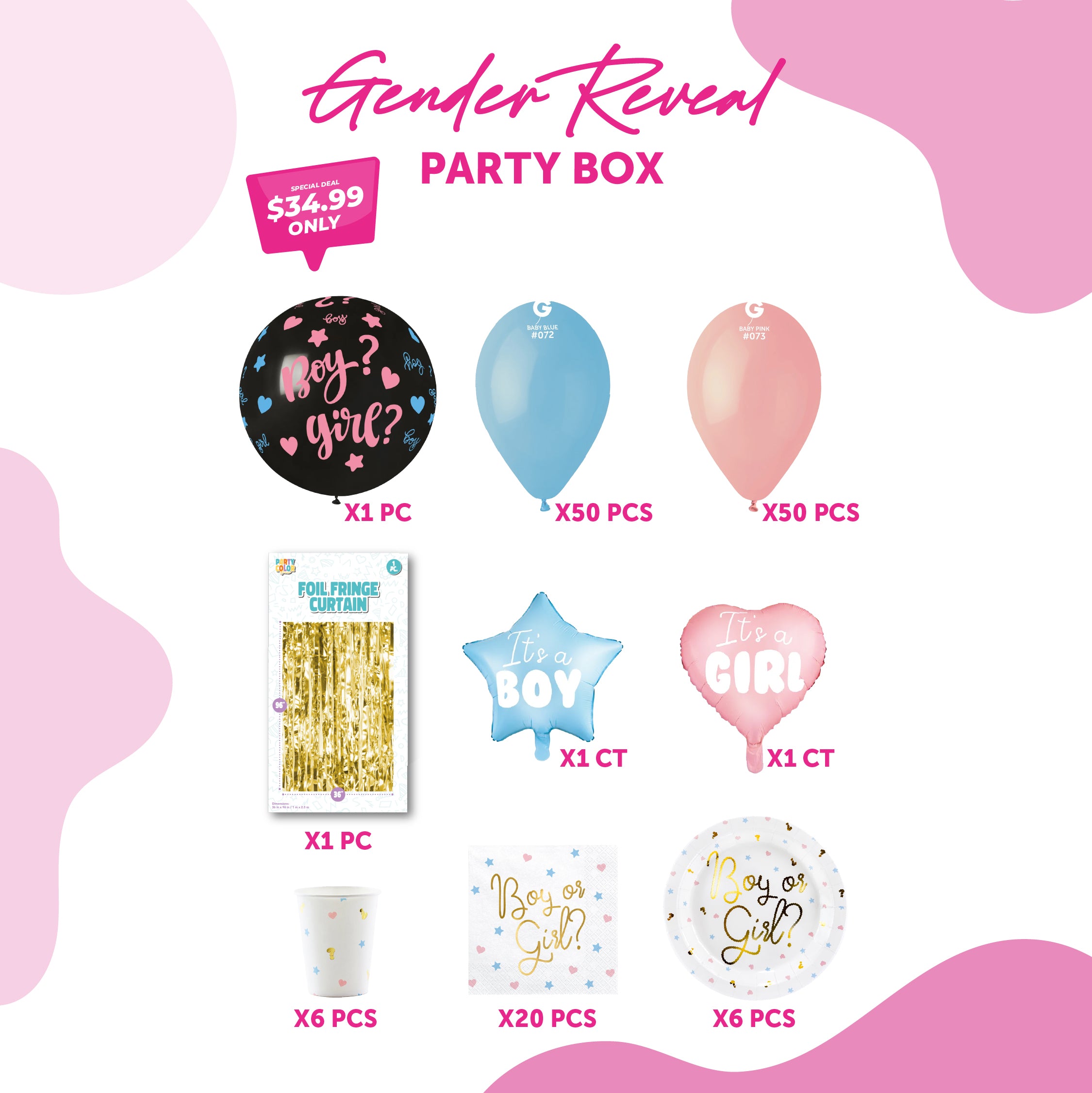 It's a boy or girl party decorations kit