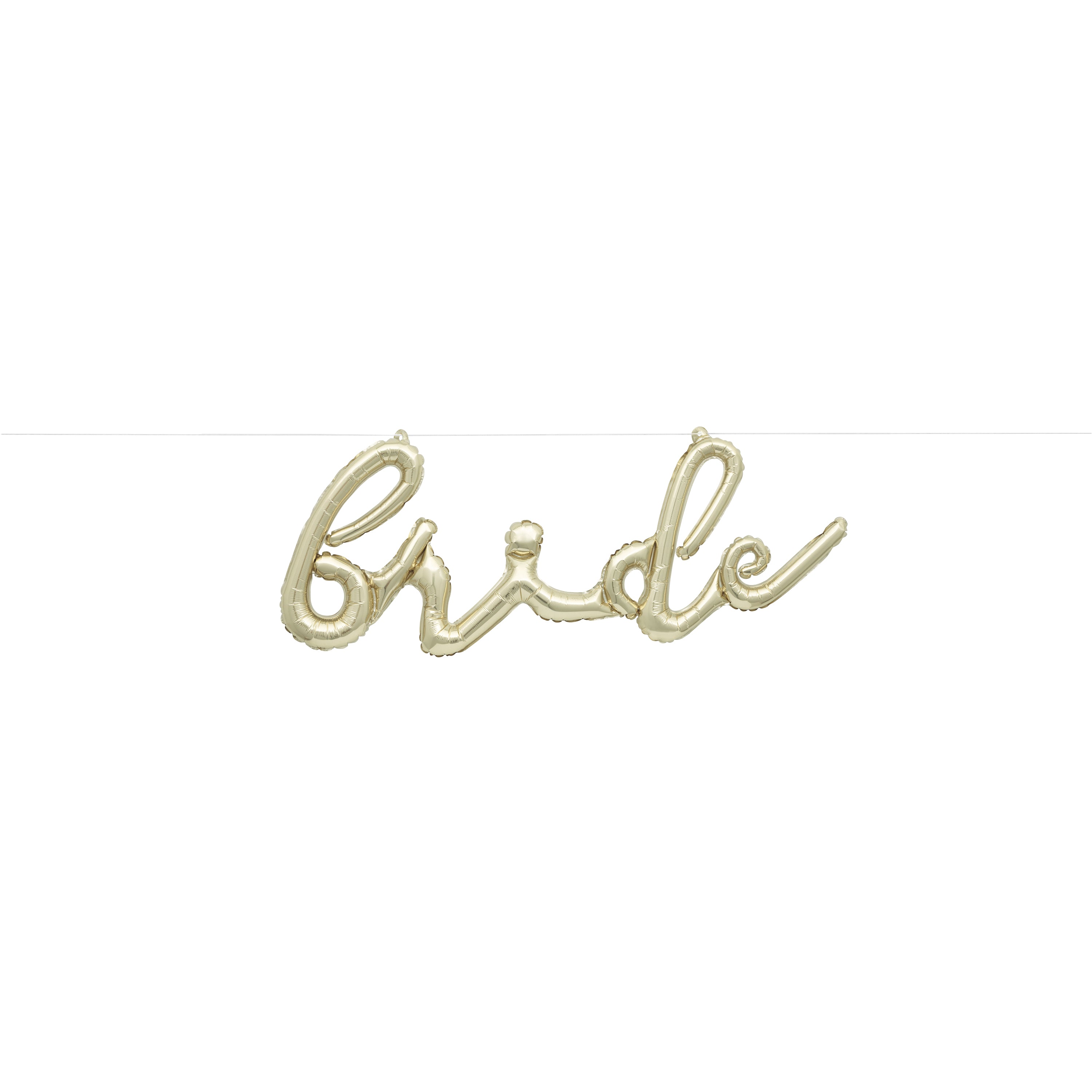 “Bride white gold script foil balloon banner 34.5 x 14 – Unique Industries”