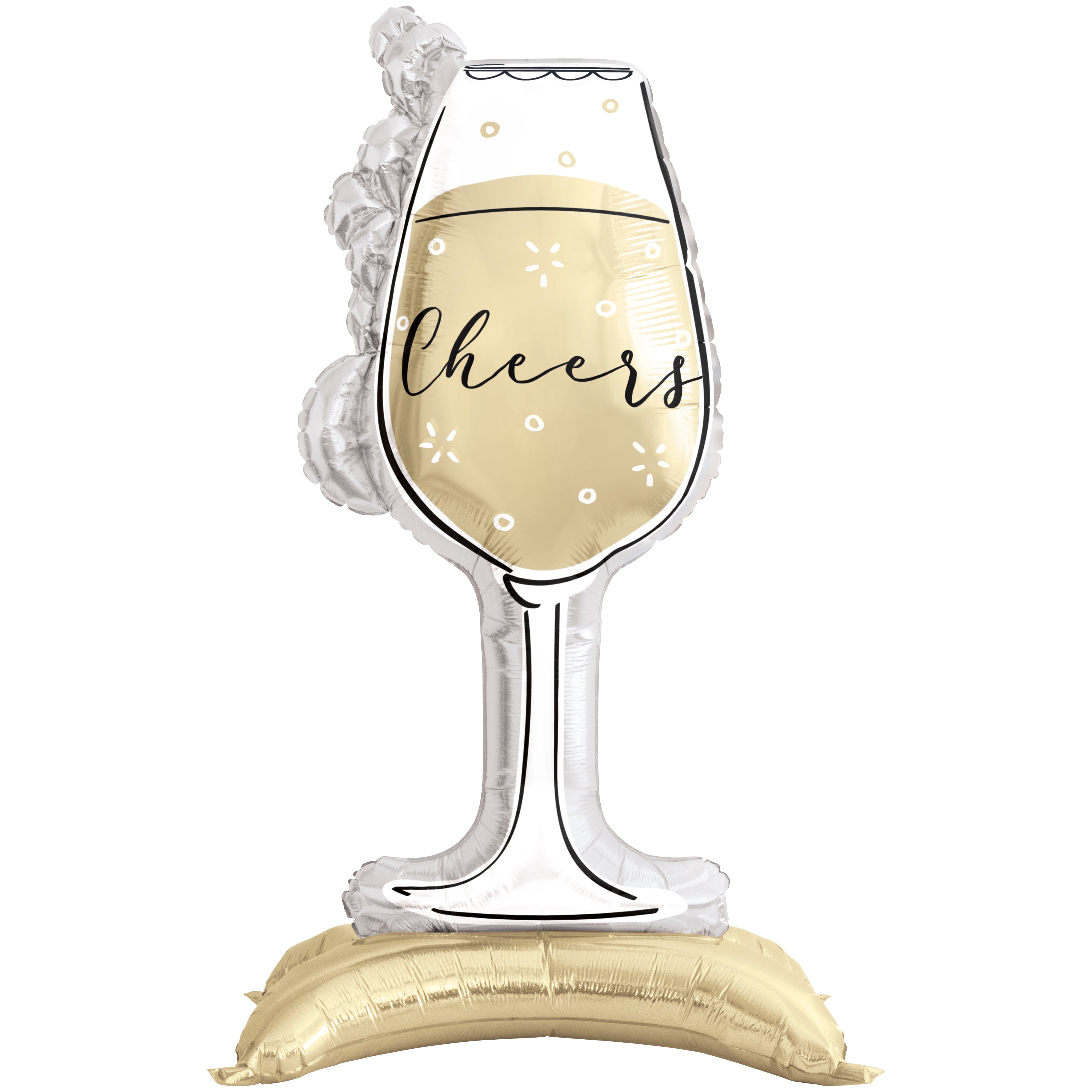 “Bubbly wine glass standing foil balloon 40 inch – cheers design by Unique Industries”