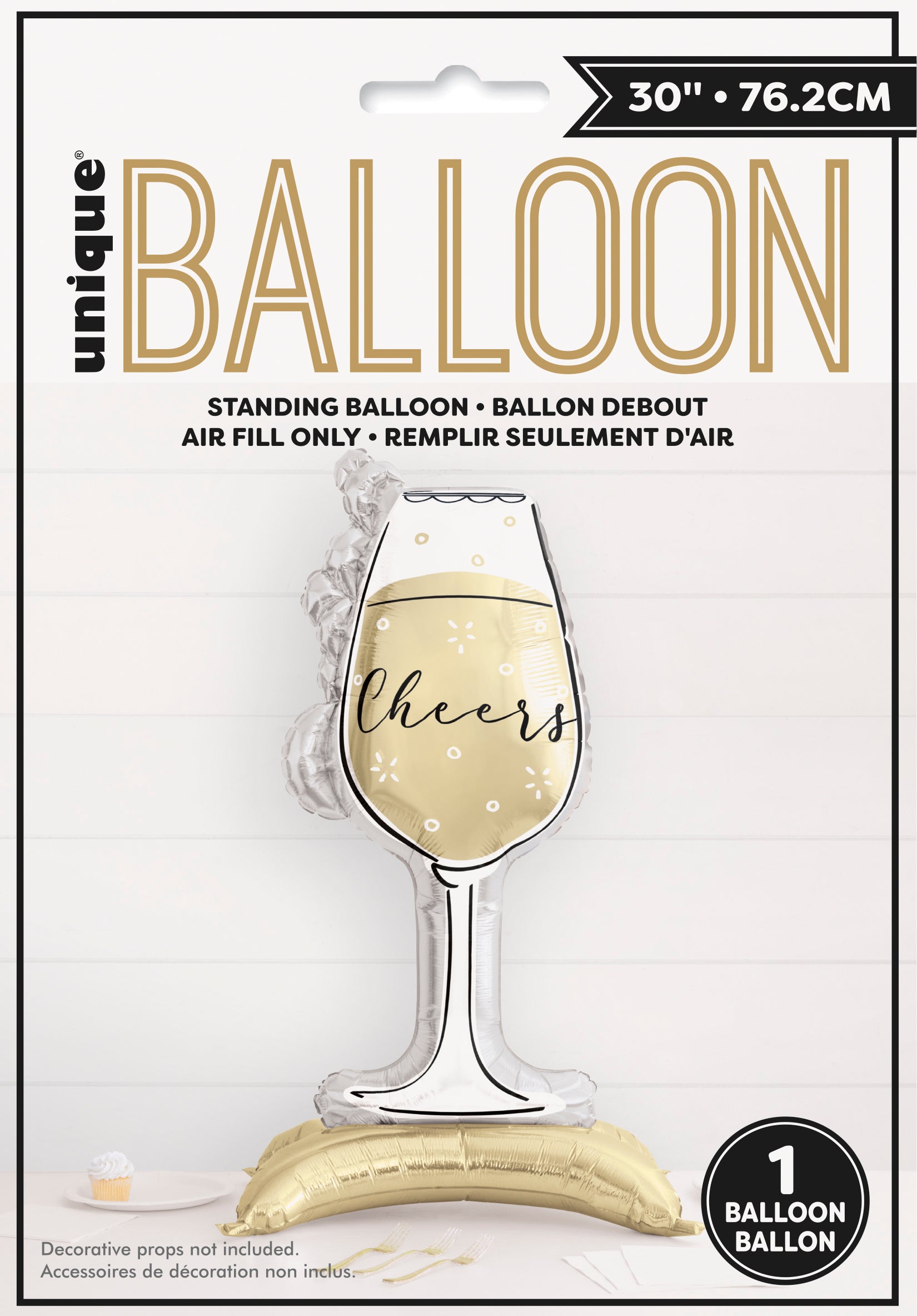 “Packaging of 40 inch standing wine glass foil balloon 12807 – Unique Industries”