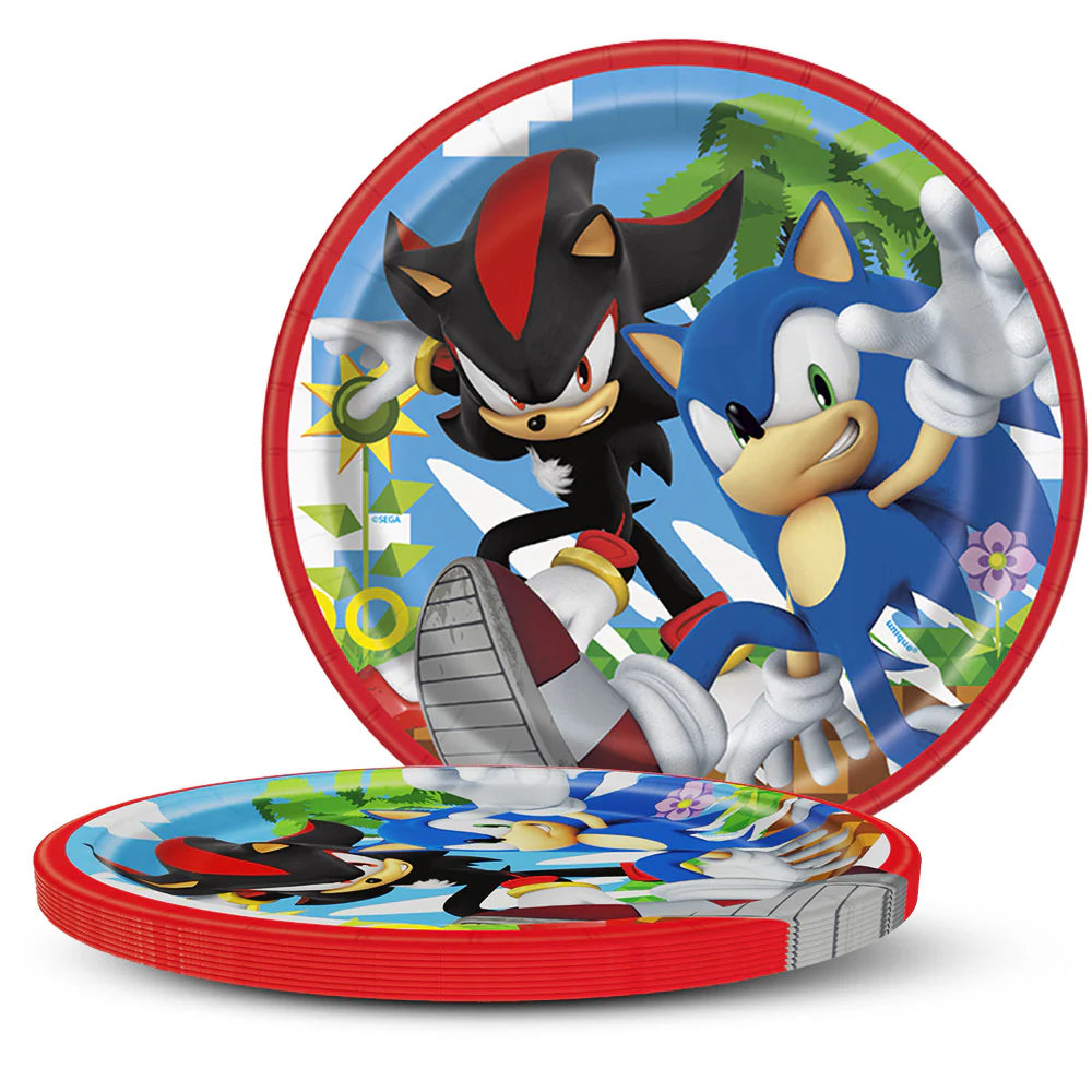 "Sonic the Hedgehog small party plates 7 inch – Sonic and Shadow design"