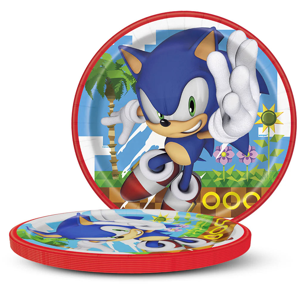 "Sonic the Hedgehog dinner plates 9 inch – colorful game party plates"