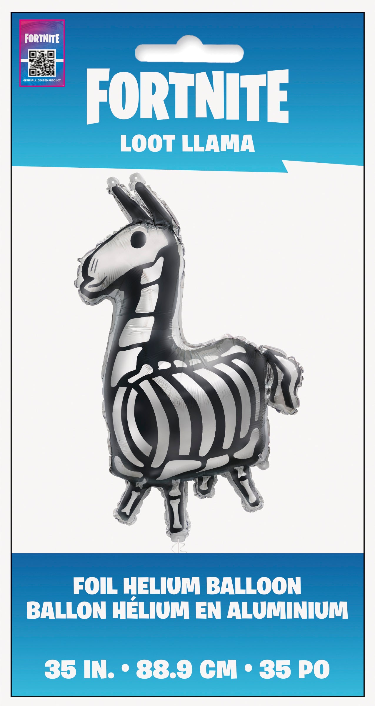 “Packaging of Fortnite Llama 35 inch balloon 24718 – licensed gamer balloon”