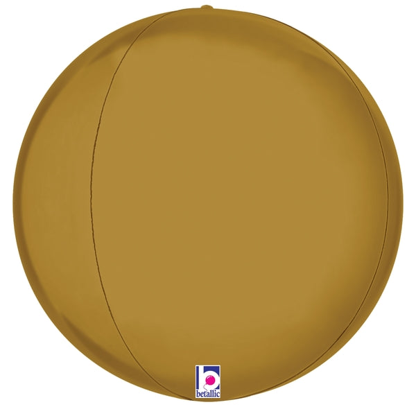 Globe Dimensional Gold 25041P – 15-inch metallic 3D sphere foil balloon by Betallic.