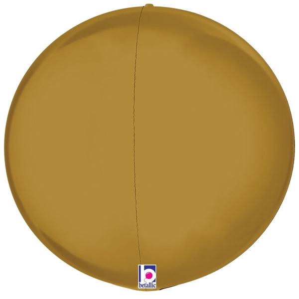 Globe Dimensional Gold 25041P – 15-inch metallic 3D sphere foil balloon by Betallic.