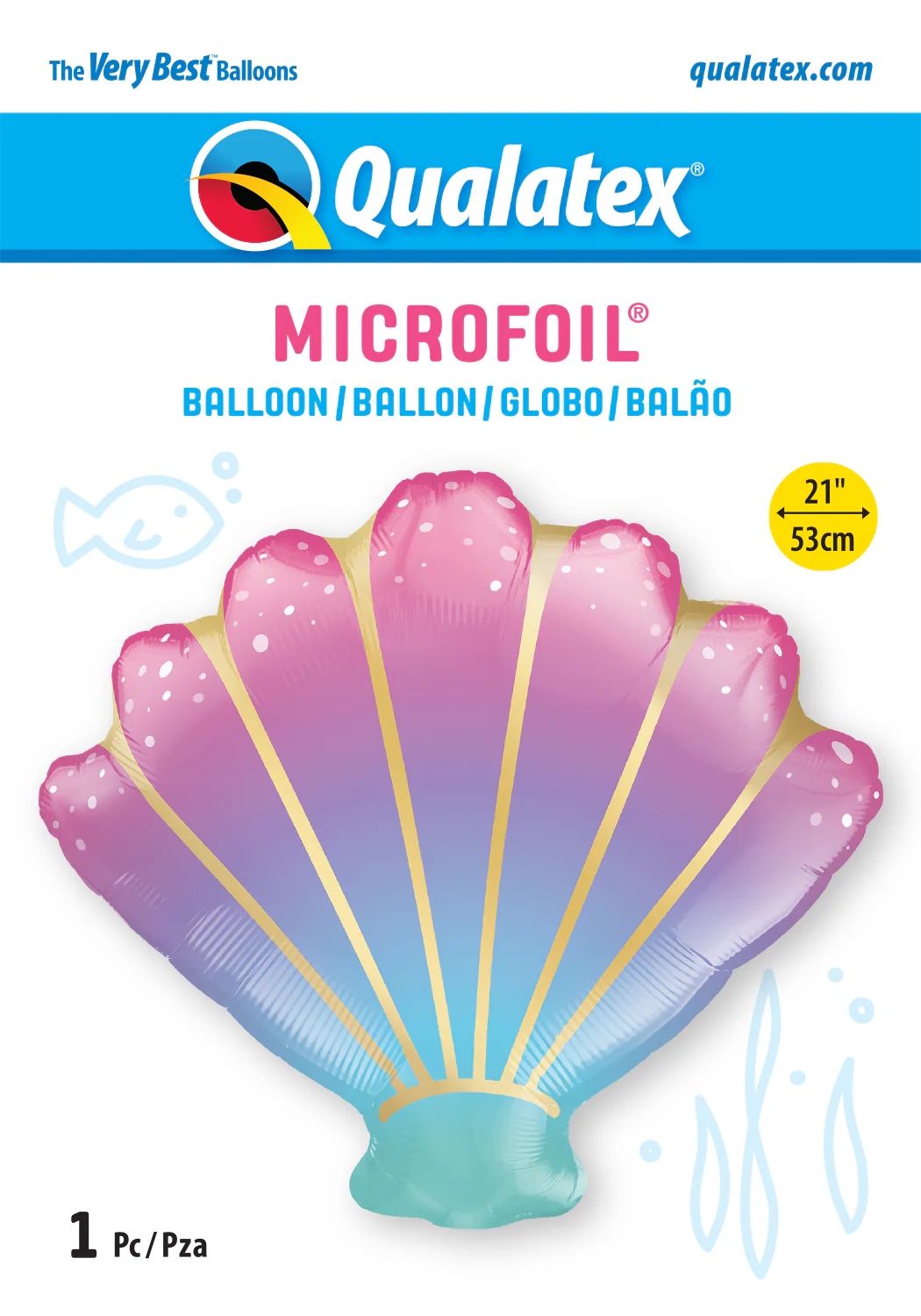 "Mermaid party seashell balloon large shape by Qualatex"
