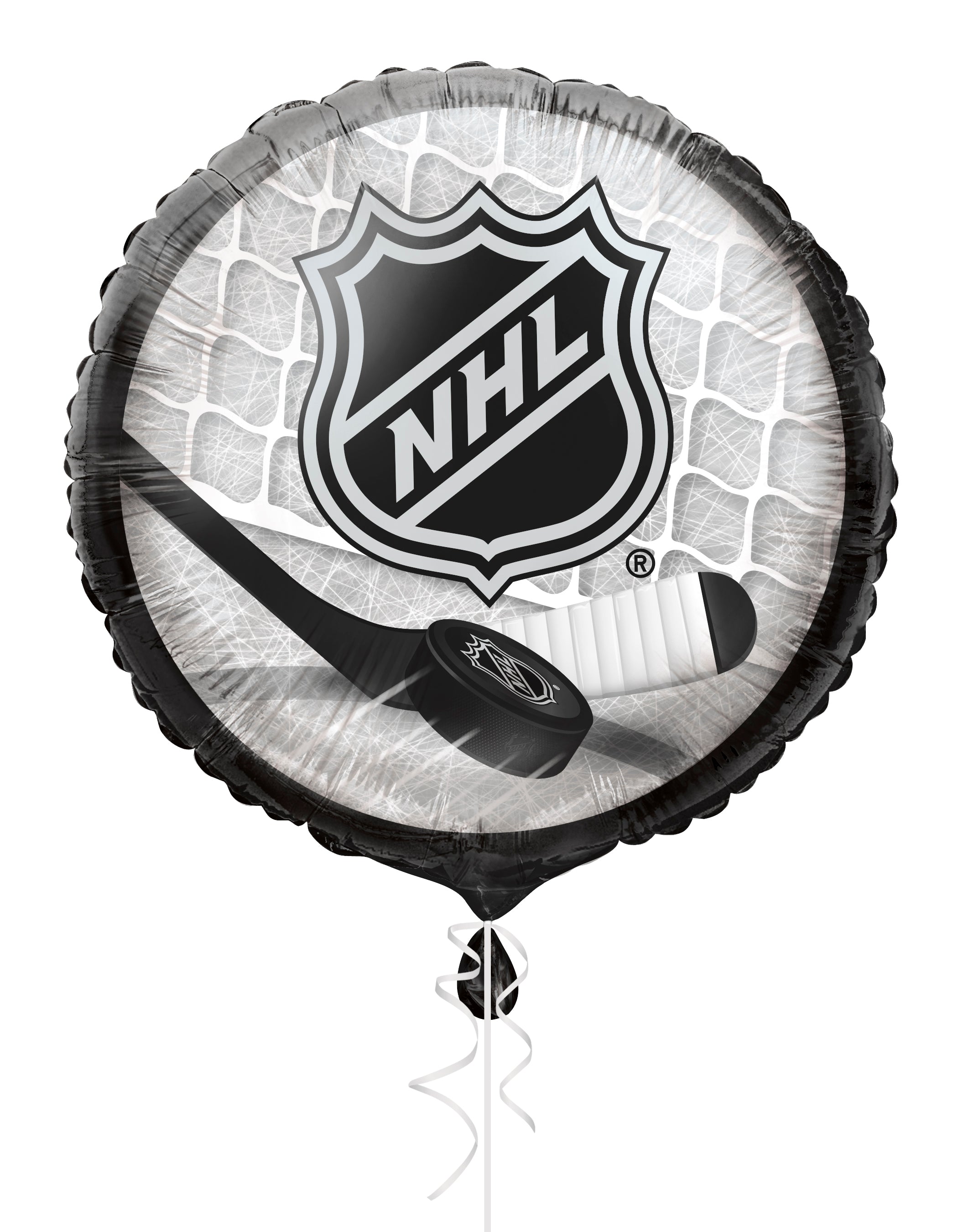 “Round NHL hockey foil balloon 18 inch – front view”