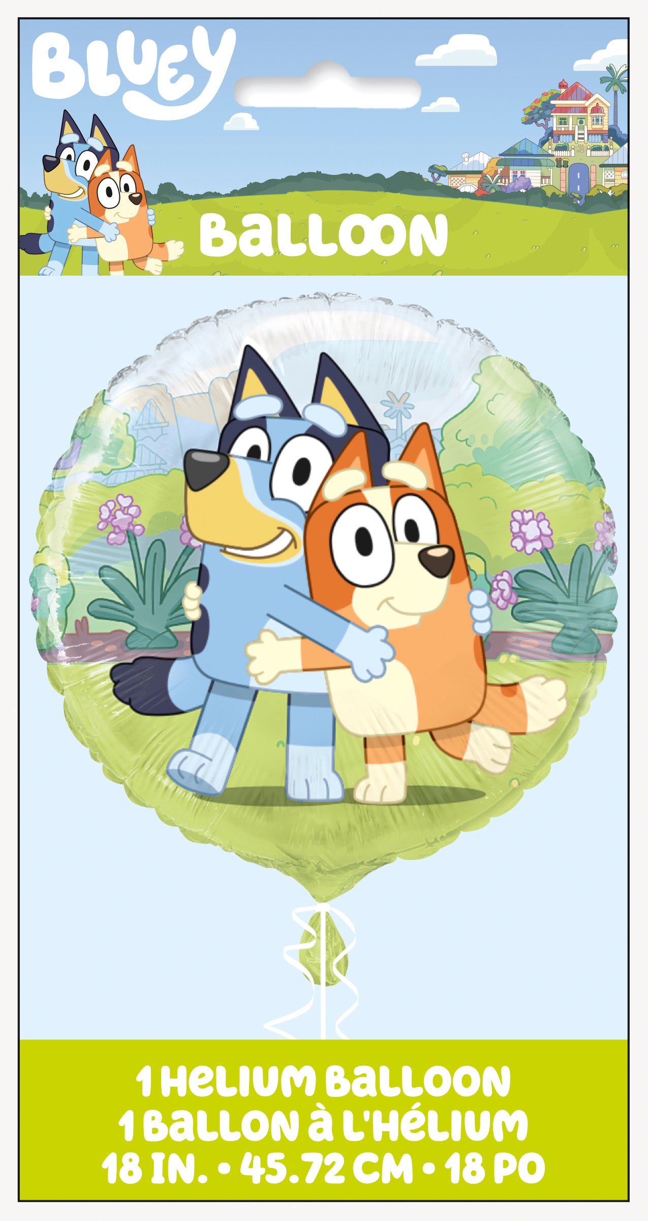 “Bluey and Bingo 18 inch round foil balloon – BBC Studios licensed design”