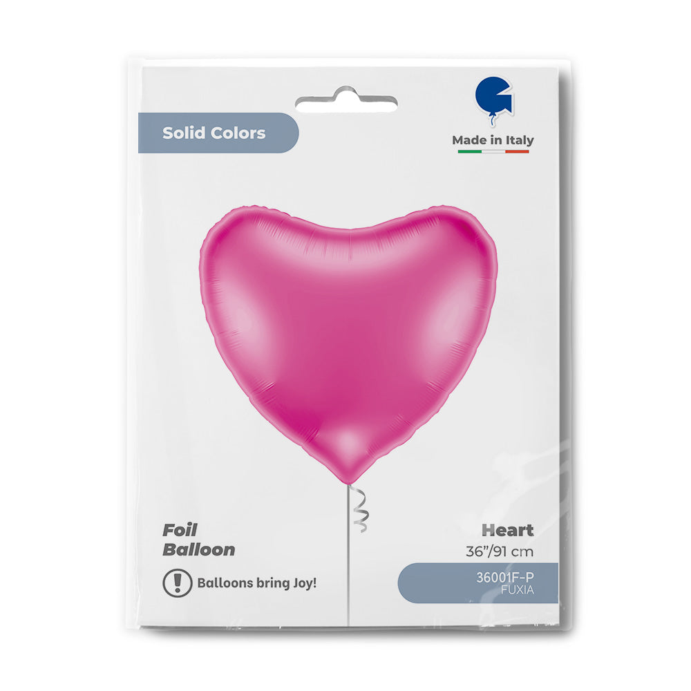 Packaged Grabo fuchsia heart balloon 36001F-P