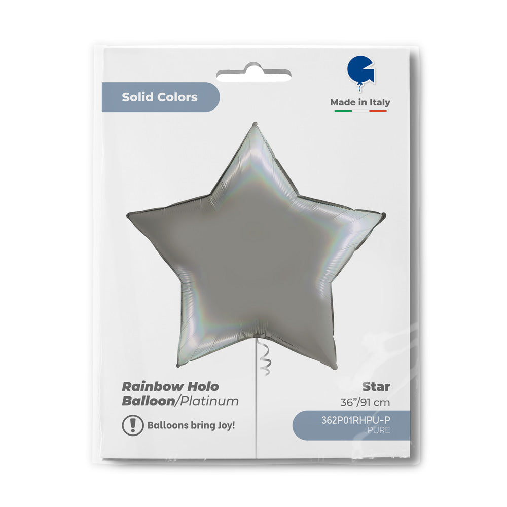 Packaged holographic star balloon – Grabo 362P01RHPU-P