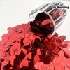 Red metallic round confetti jar by Gemar for party decorations