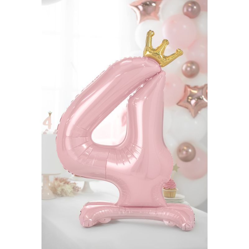 Standing Foil Balloon Number "4" Light Pink - FB126M-4-081J