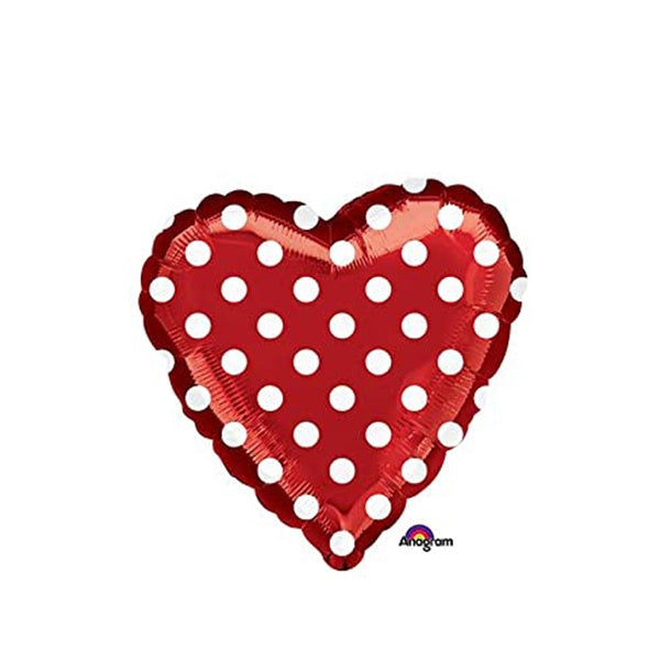 Mini White Dots on Red Heart 27285