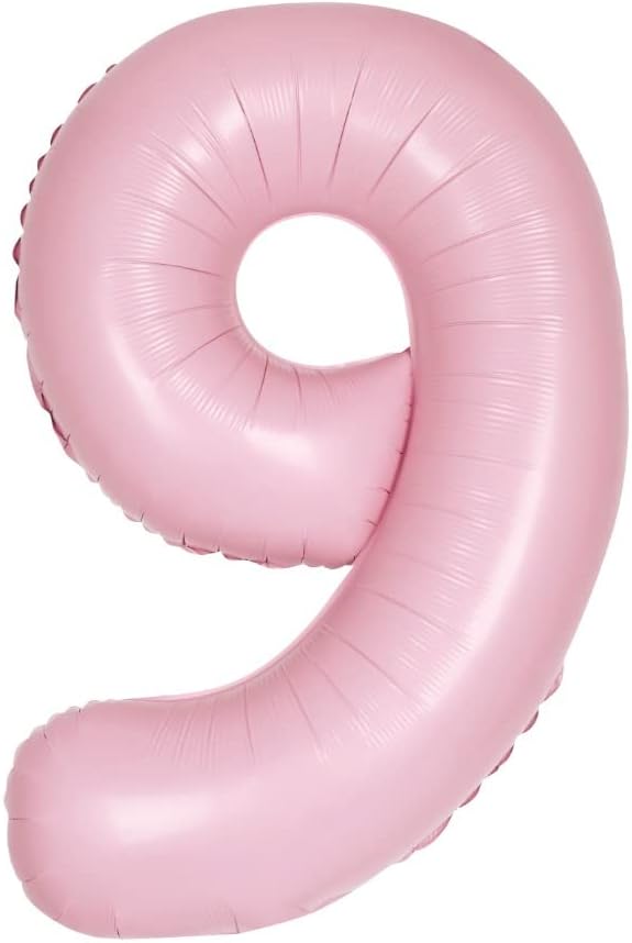 Large pastel pink number 9 balloon for birthdays and parties
