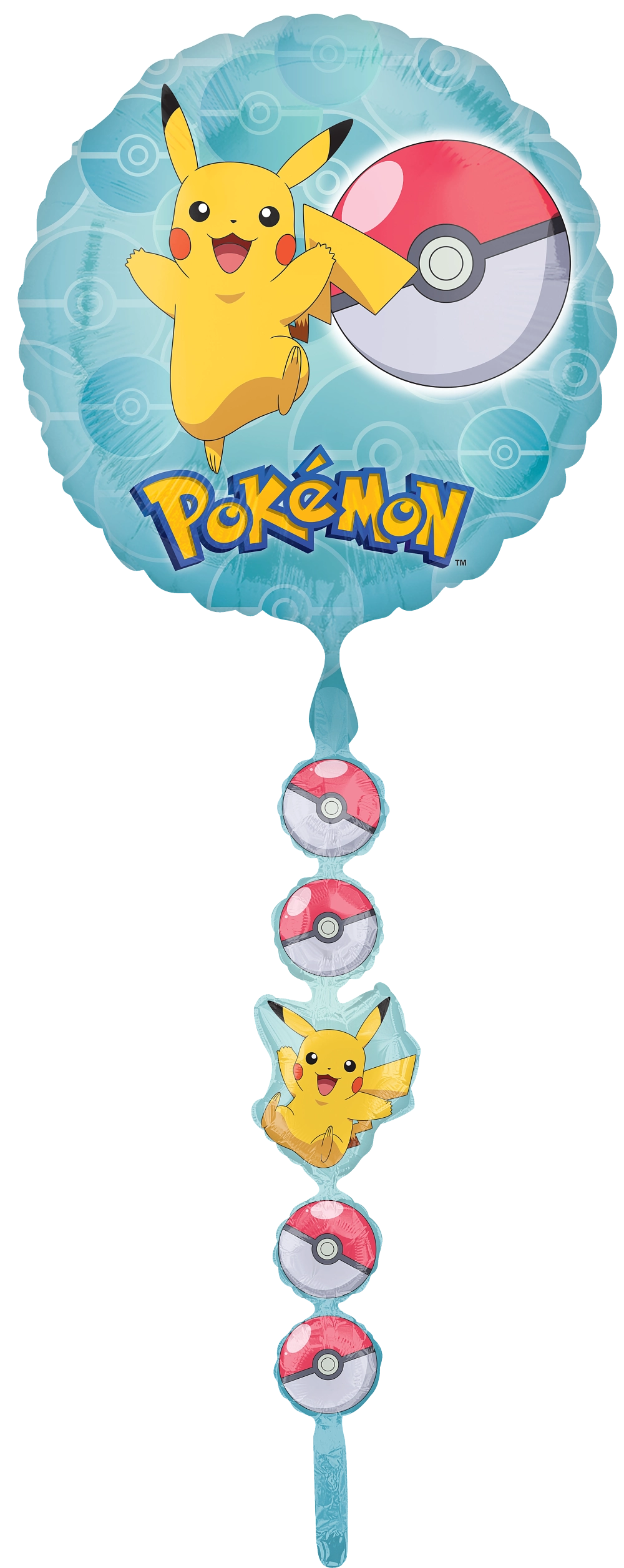 Pokemon Pikachu Airwalker foil balloon by Anagram with Poké Balls – 66 inches tall party decoration