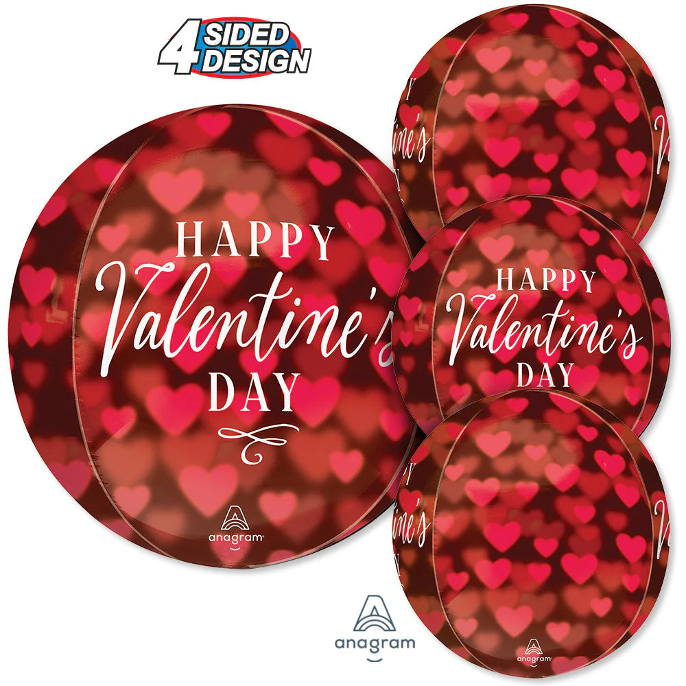"Anagram Romantic Glow Hearts Orbz Balloon 15 x 16 in Valentine’s Day red heart decoration"