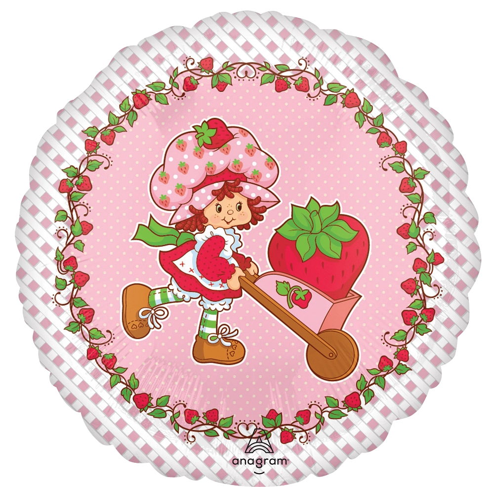 “Strawberry Shortcake foil balloon 18 in round pink character party decoration”