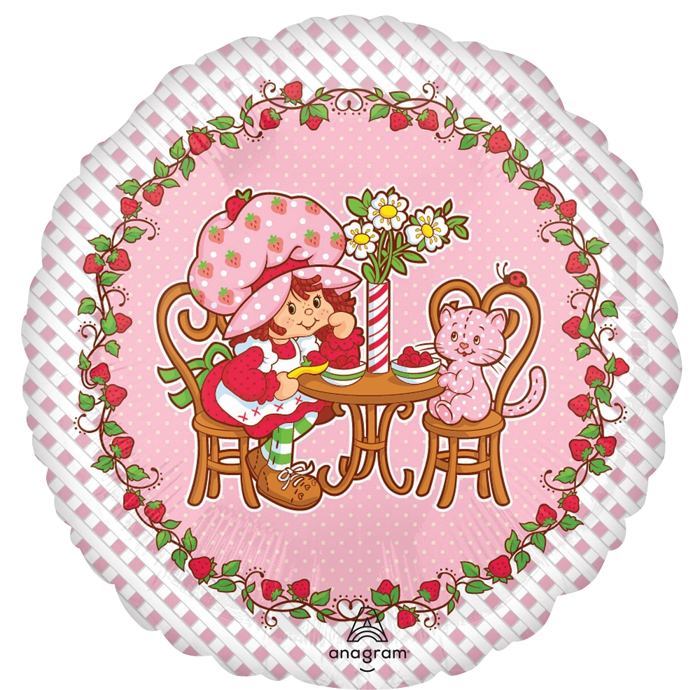 “Strawberry Shortcake foil balloon 18 in round pink character party decoration”