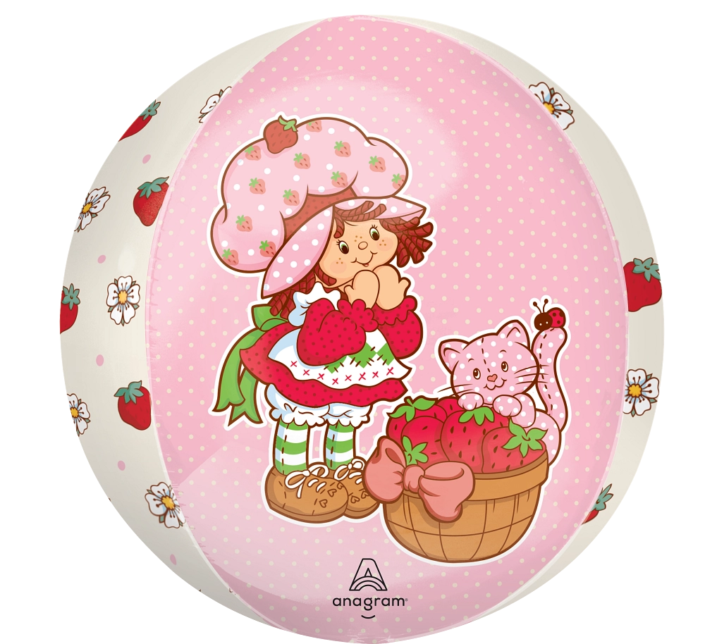 “Strawberry Shortcake Orbz foil balloon 15x16 in pink character party decoration”
