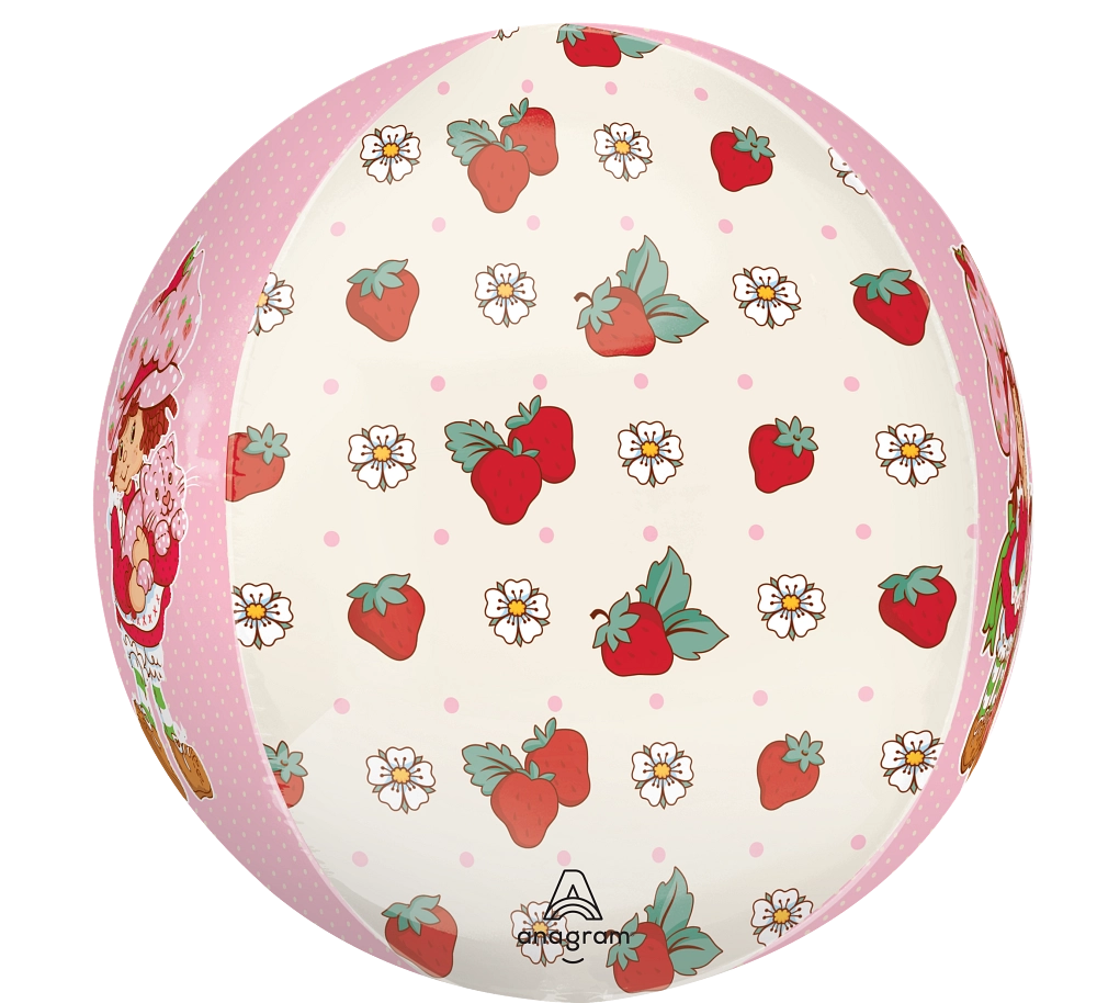 “Strawberry Shortcake Orbz foil balloon 15x16 in pink character party decoration”