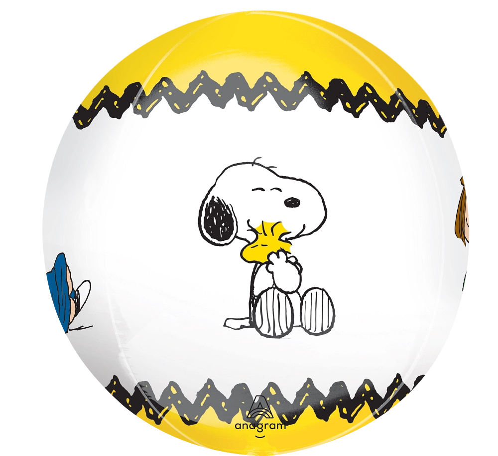 “Peanuts Orbz foil balloon 16 in featuring Snoopy, Charlie Brown and friends party decoration”