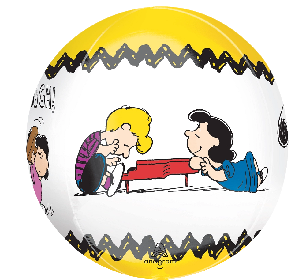 “Peanuts Orbz foil balloon 16 in featuring Snoopy, Charlie Brown and friends party decoration”