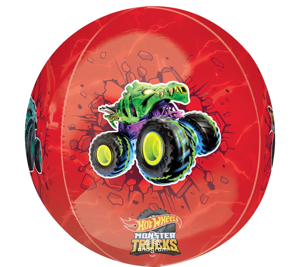 Hot Wheels Monster Trucks Orbz round balloon by Anagram licensed party decoration
