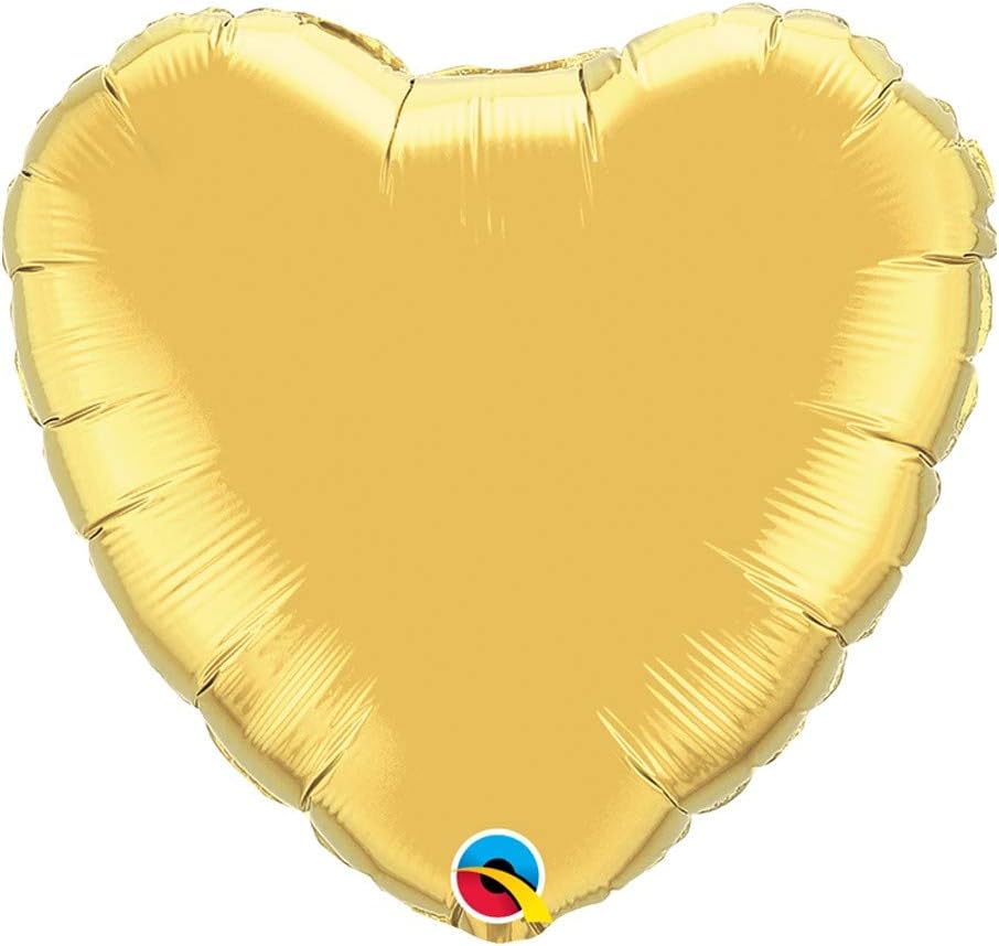 "Oversized shiny gold heart balloon for celebrations"