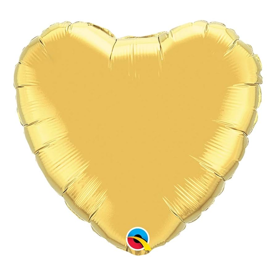 "Gold heart-shaped party balloon for weddings and anniversaries"