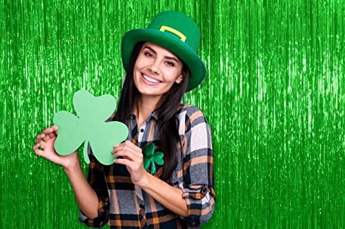 Green Gloss Foil Fringe Curtain FC-025966