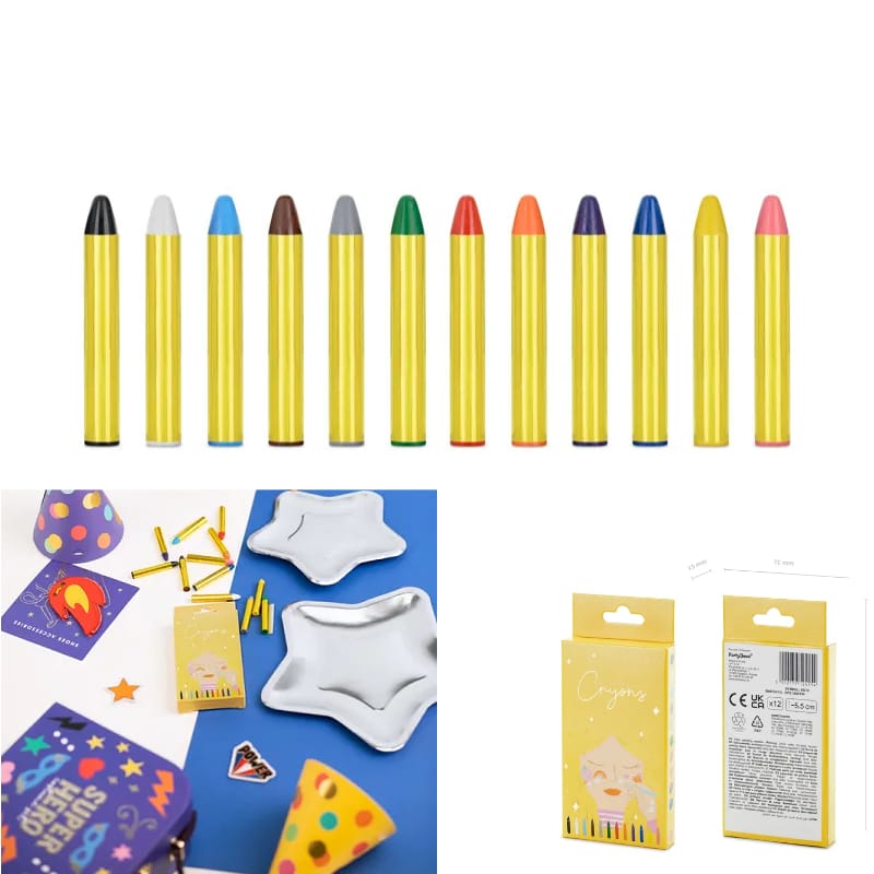 Packaging and box of face painting crayons