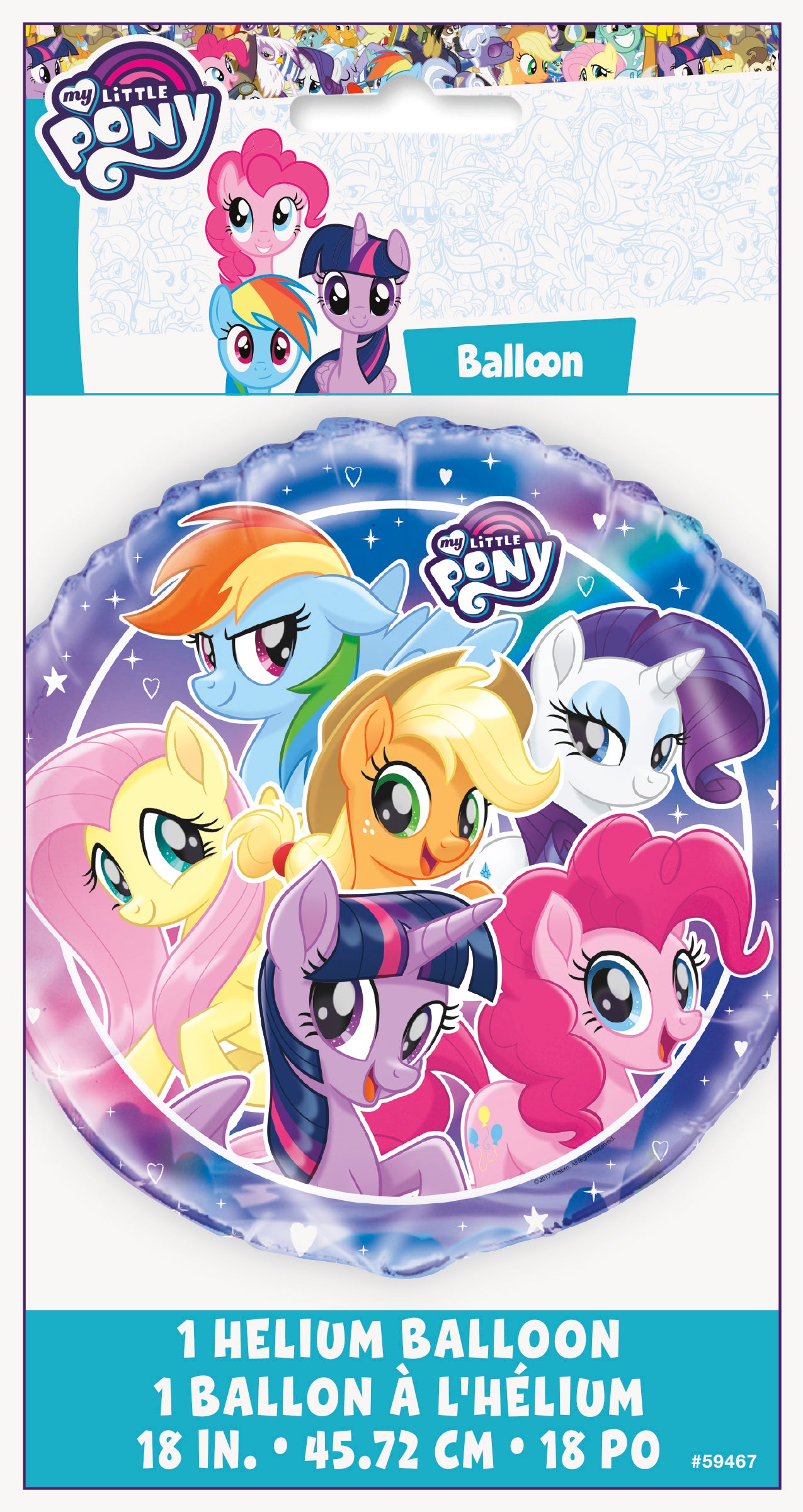 “Packaging of My Little Pony balloon 59467 – rainbow kids birthday décor”