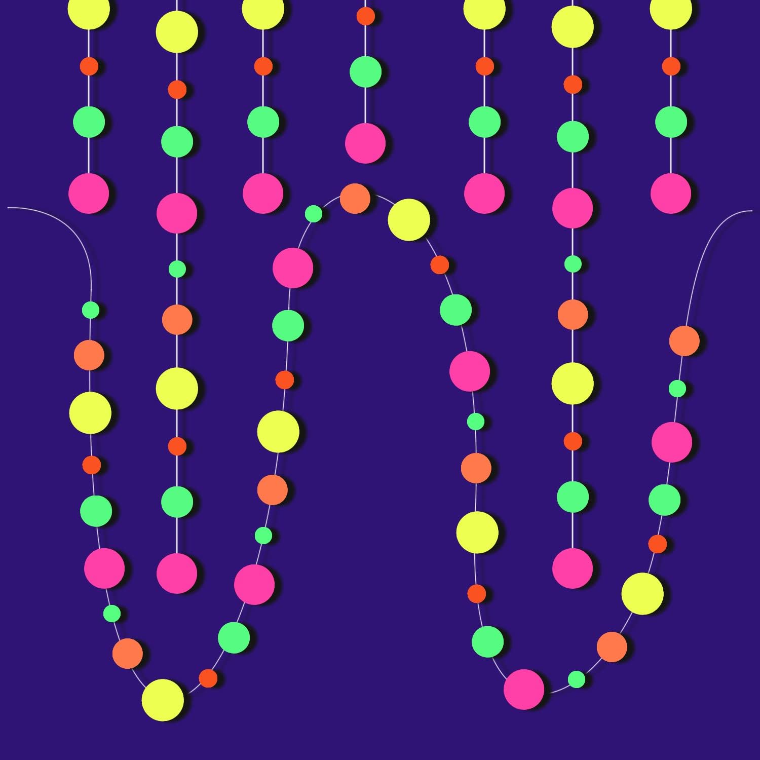 Paper UV Neon Round Dot Garland 79944