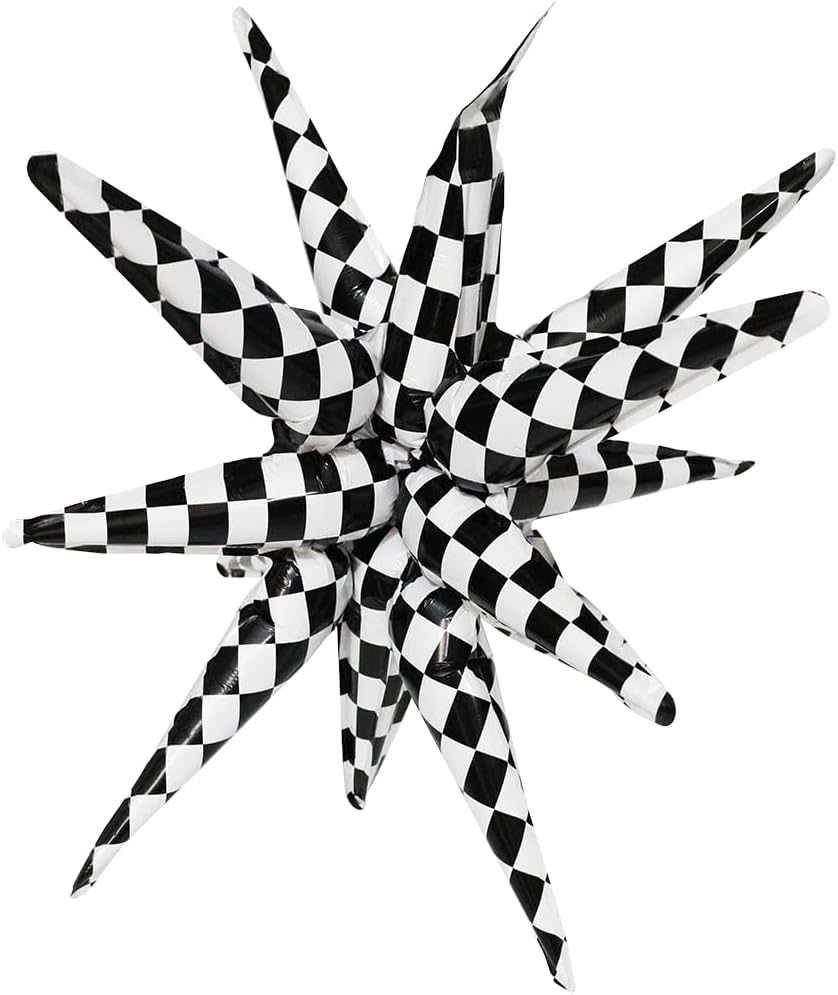 Black and White Checkered Starburst 344466 - 22 in