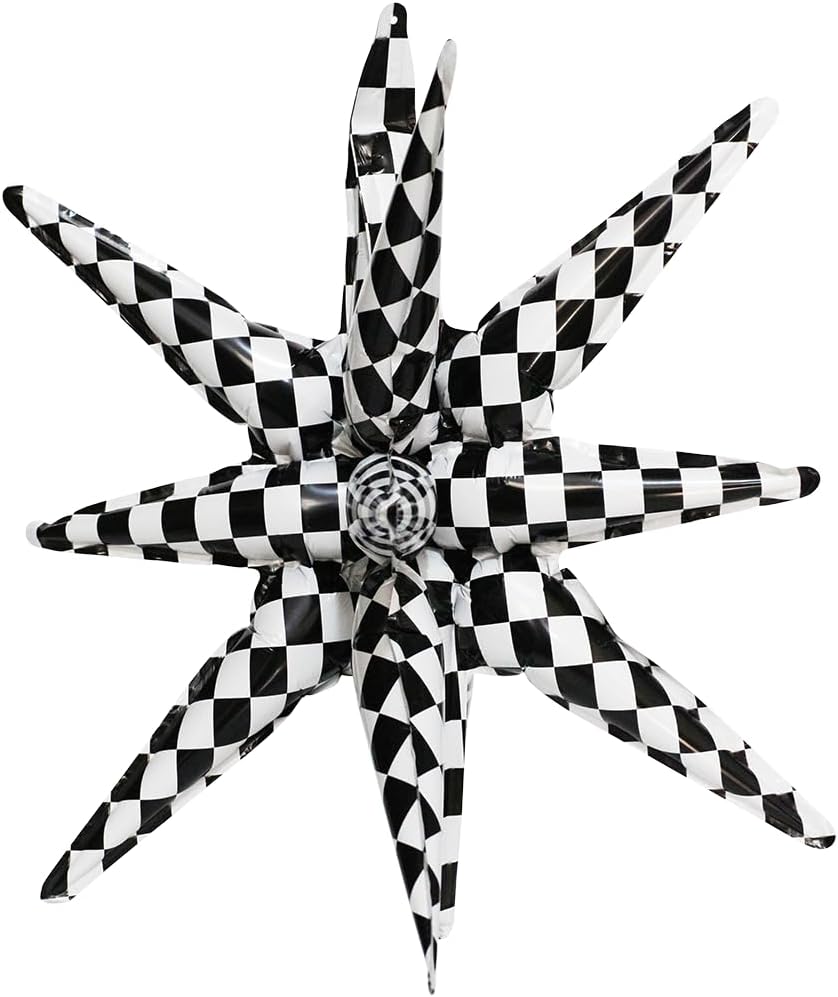 Black and White Checkered Starburst 344466 - 22 in