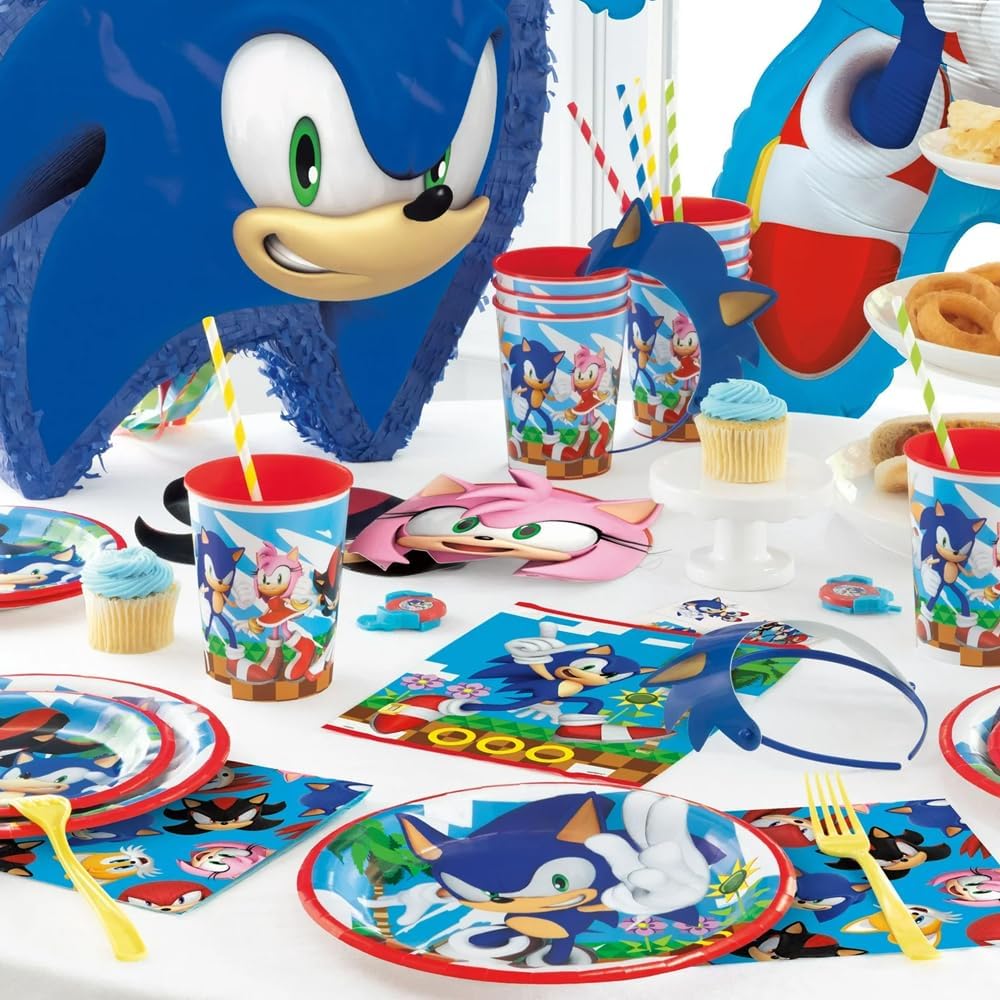 "Sonic and friends napkins for themed party tableware"