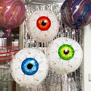 Giant blue eye Halloween sphere balloon decoration