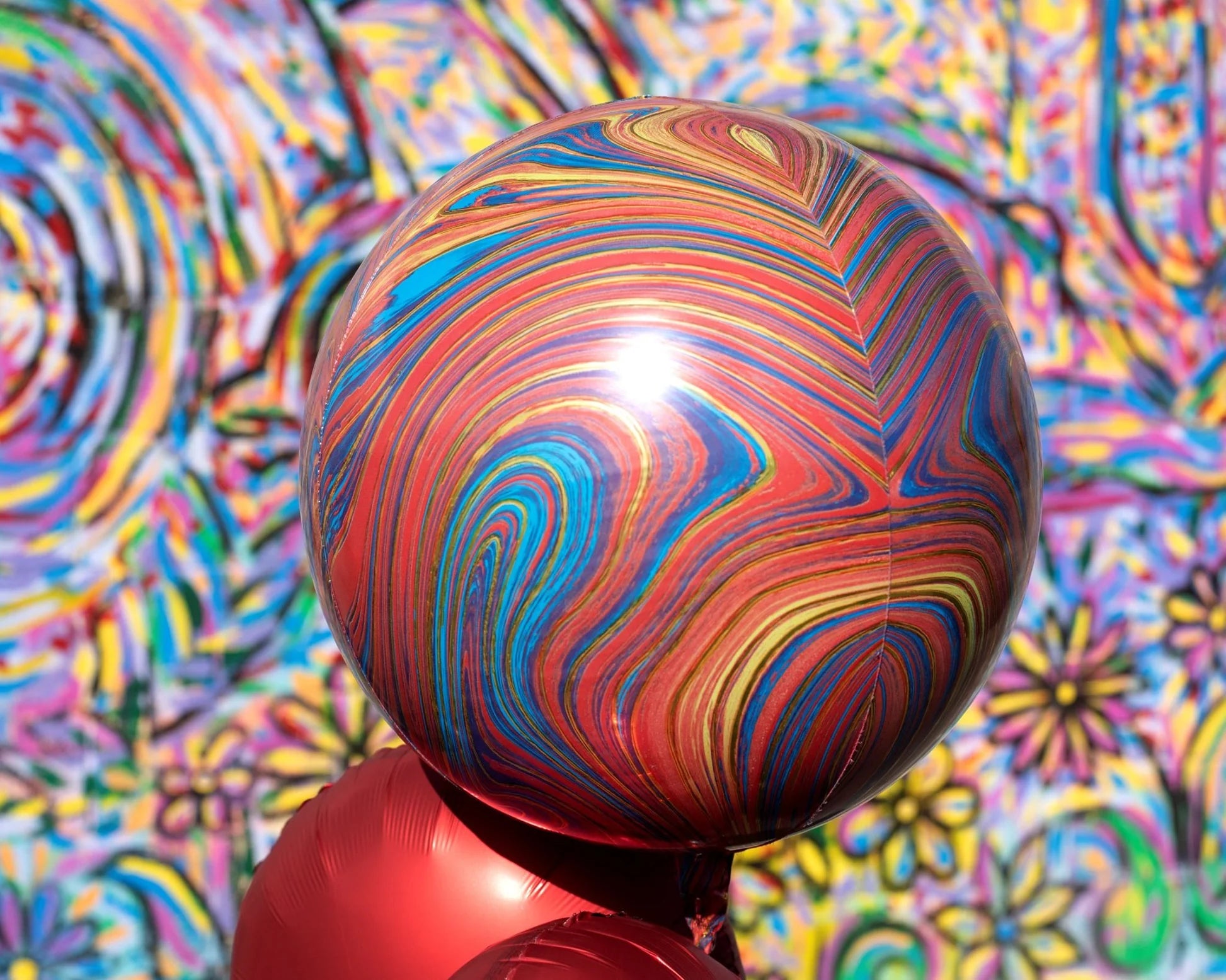 Marblez Colorful Orbz Balloon with marble swirl