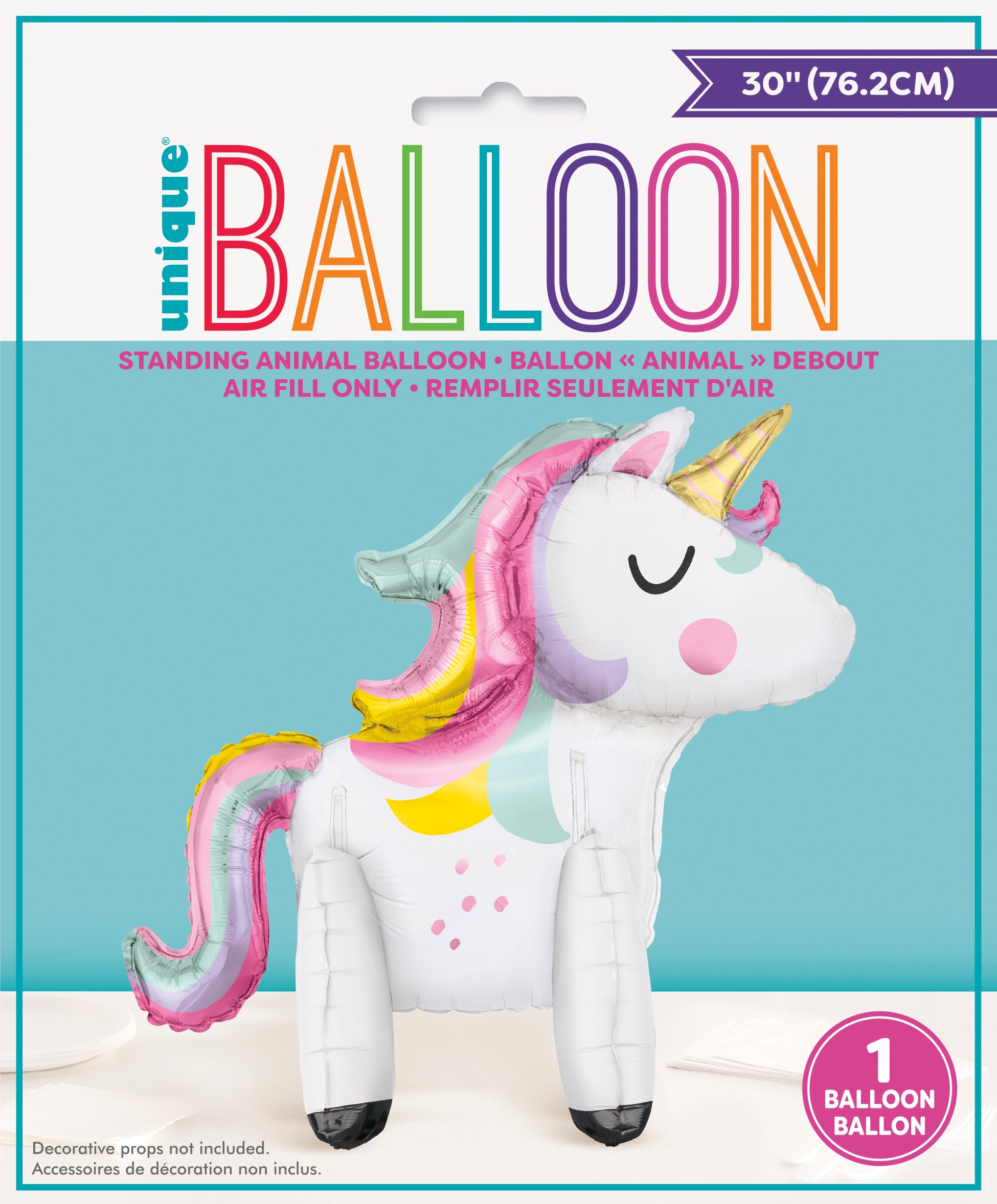 “Packaging of Standing Unicorn Centerpiece 30 inch balloon 75777 – Unique Industries”
