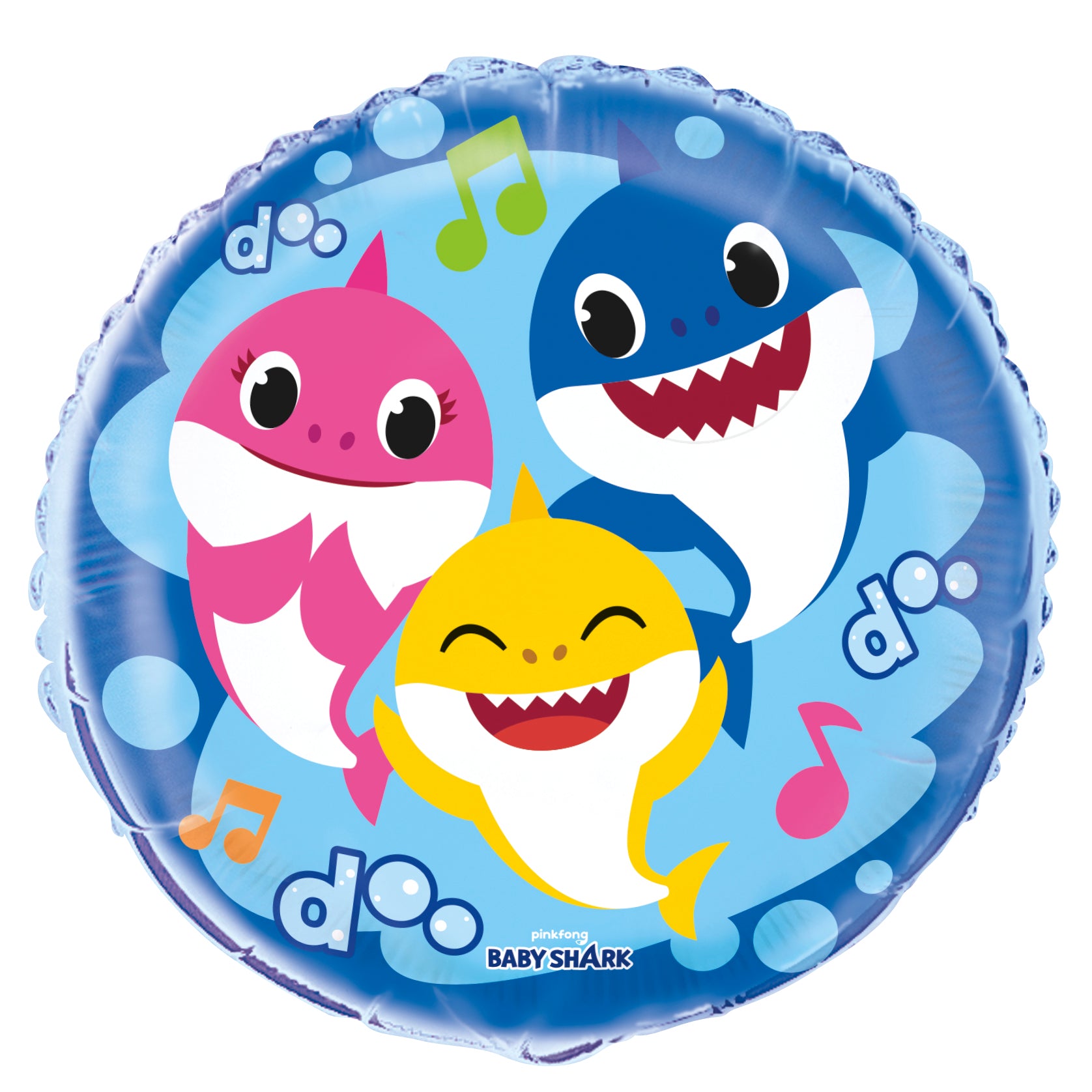 “Baby Shark 18 inch foil balloon with Pinkfong Nickelodeon characters – round design”