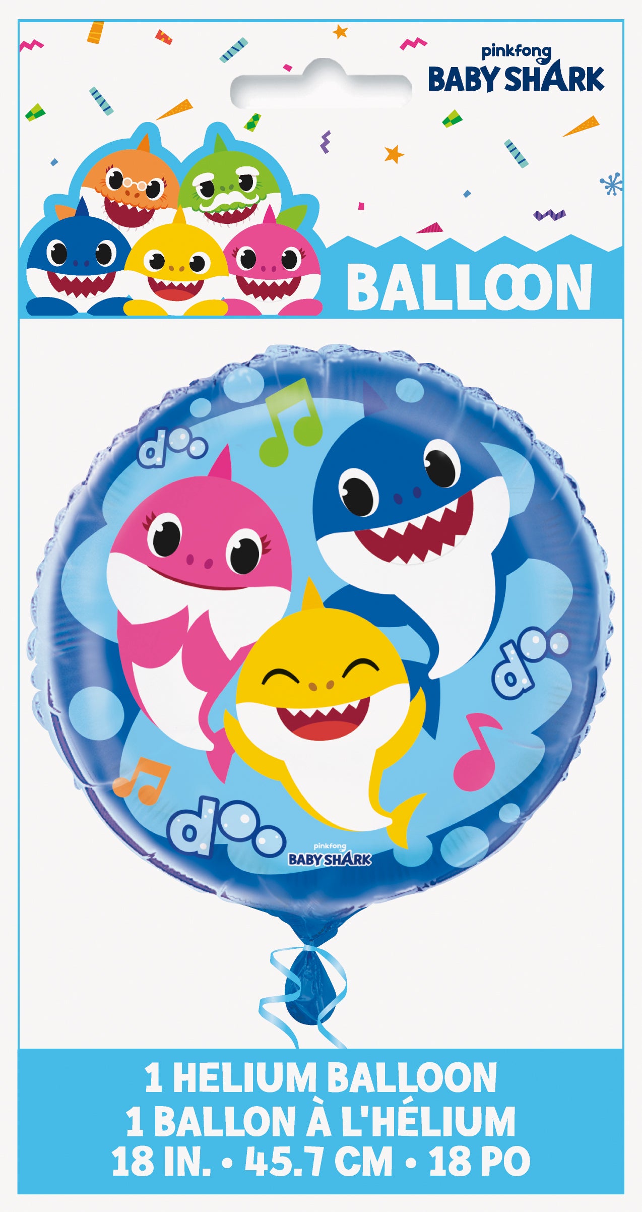 “Packaging of Baby Shark balloon 77397 – toddler birthday party décor”
