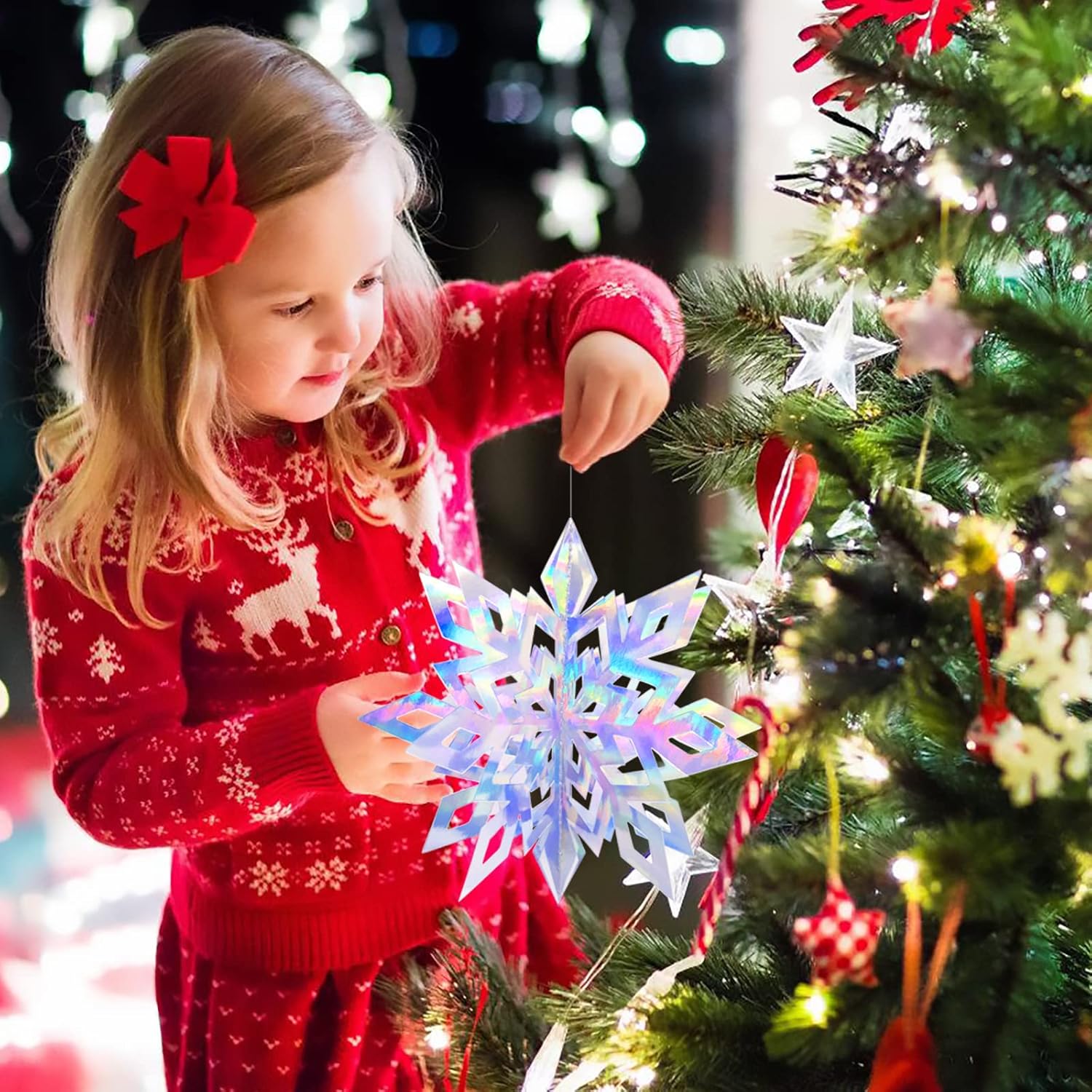 Hanging Decoration Snowflakes Iridescent - ZSC4-017