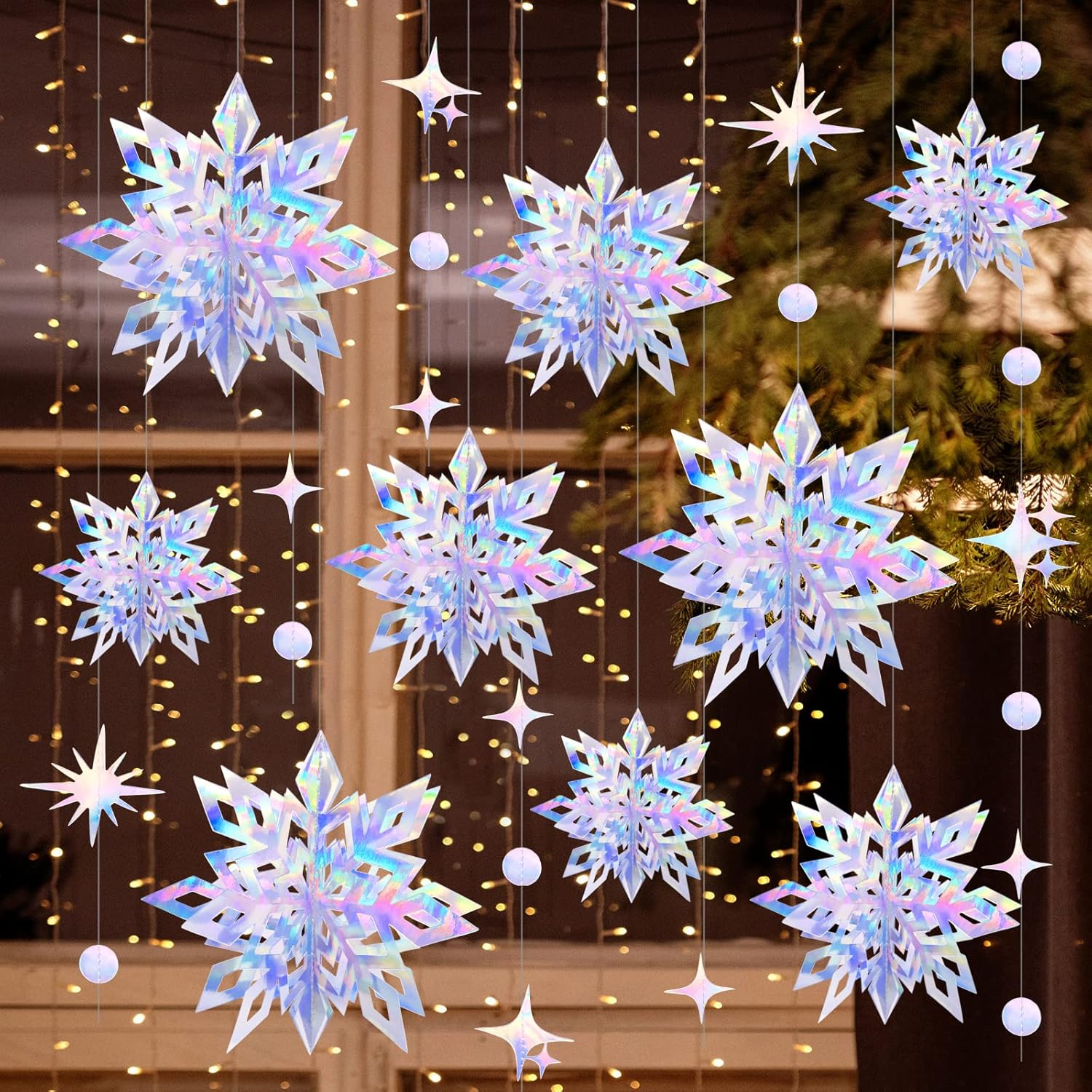 Hanging Decoration Snowflakes Iridescent - ZSC4-017