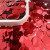 Red metallic round confetti, 1-inch pieces in a 2.25 oz package