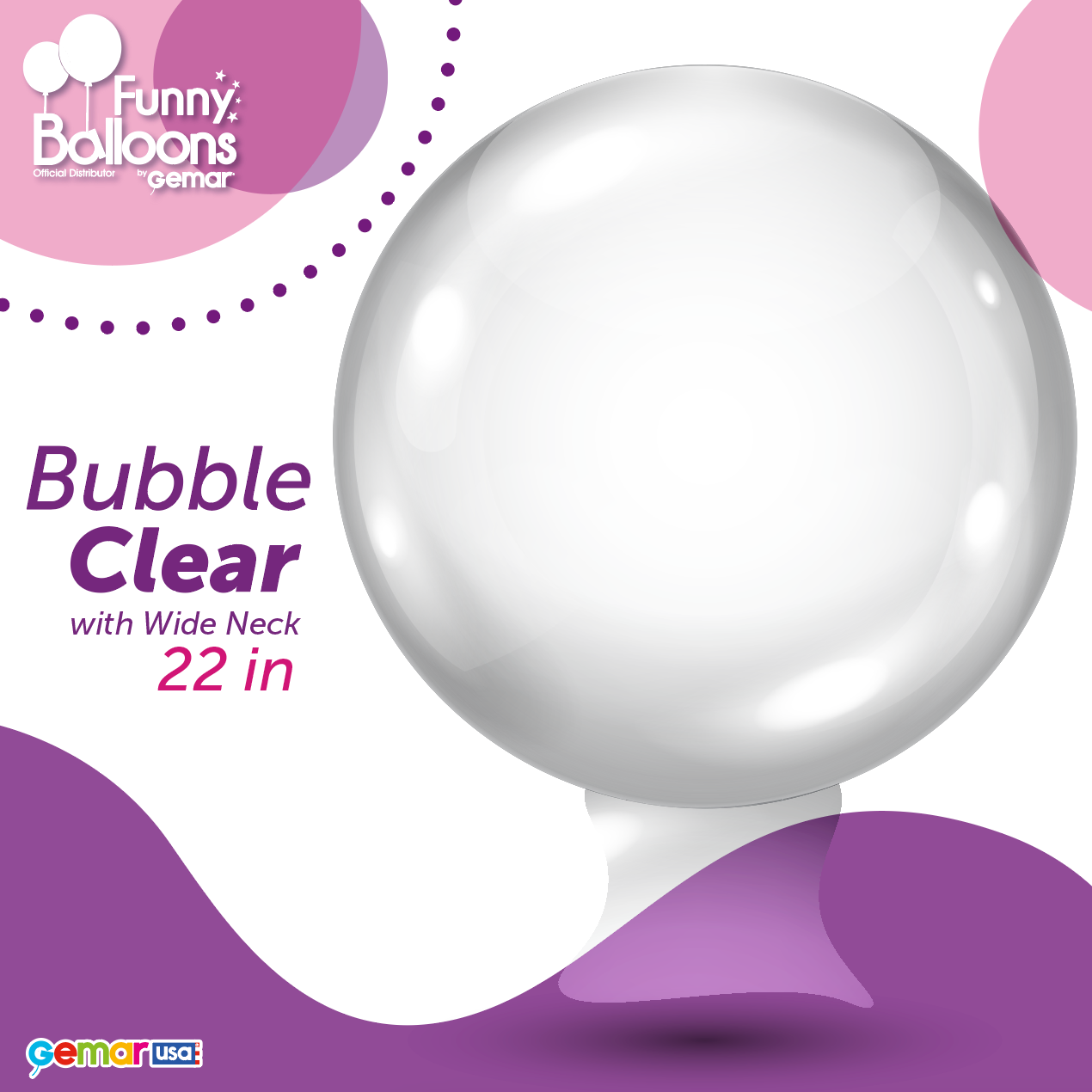 Bubble Clear Wide Neck 22 in - 564324