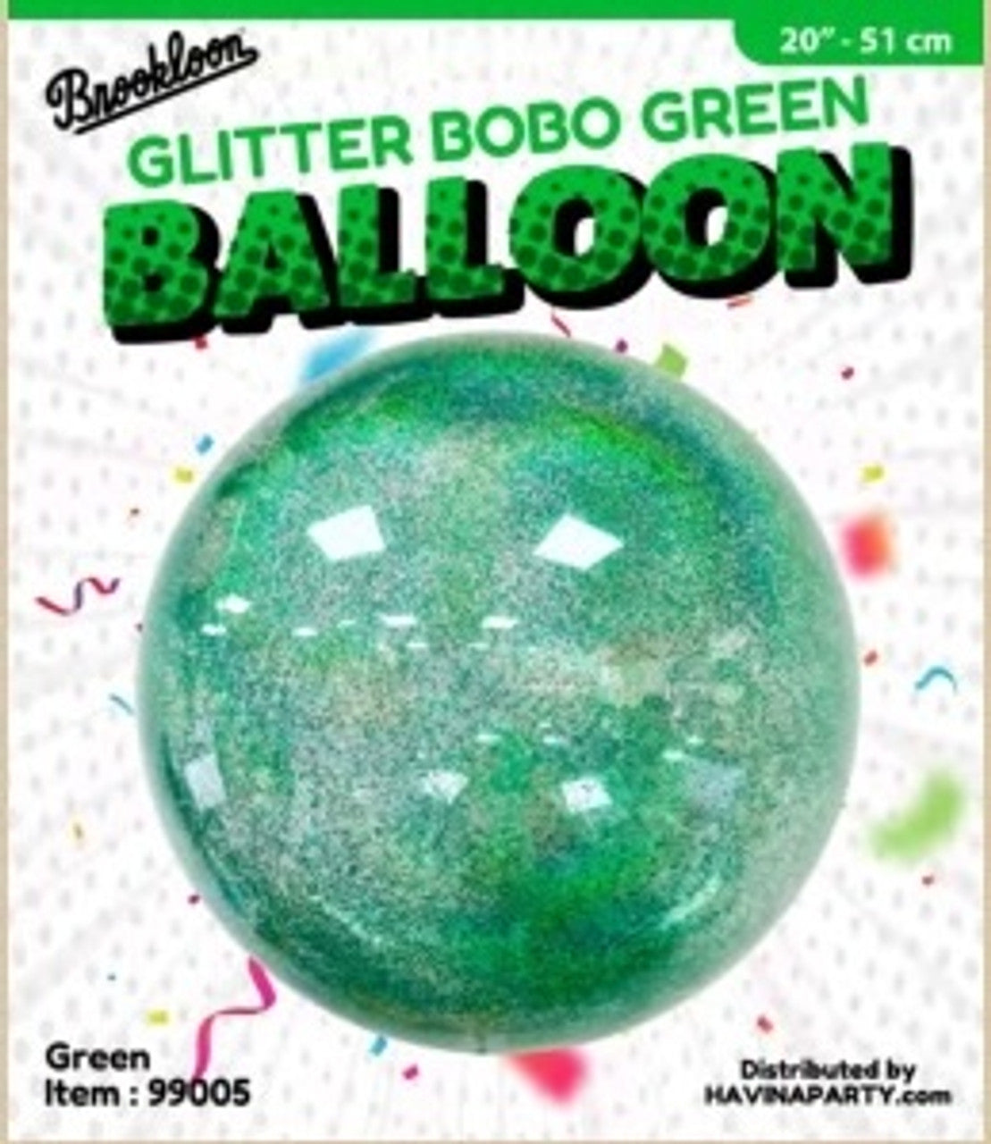 Glitter Bubble Balloon Green 99005