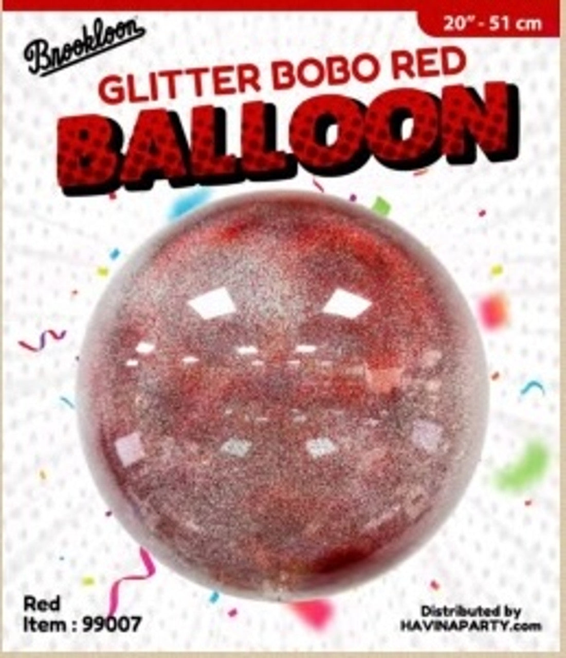 Glitter Bubble Balloon Red 99007