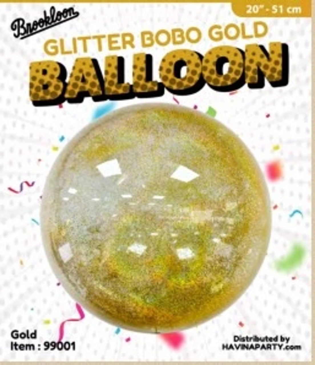 Glitter Bubble Balloon Gold 99001