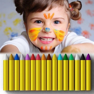 Face paint results on children using crayon colors